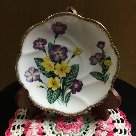 Salisbury 'Primula' English Fine Bone China Spare Saucer - Picture 4 of 6